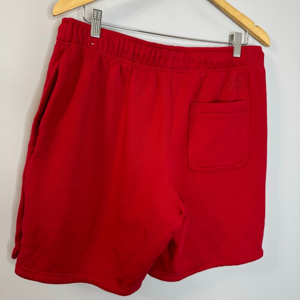 Nike Jordan Shorts Mens L Essentials Fleece Sweats Streetwear Relax Red View 4